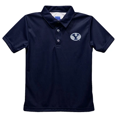 Youth Vive La Fete Navy BYU Cougars Solid Polo