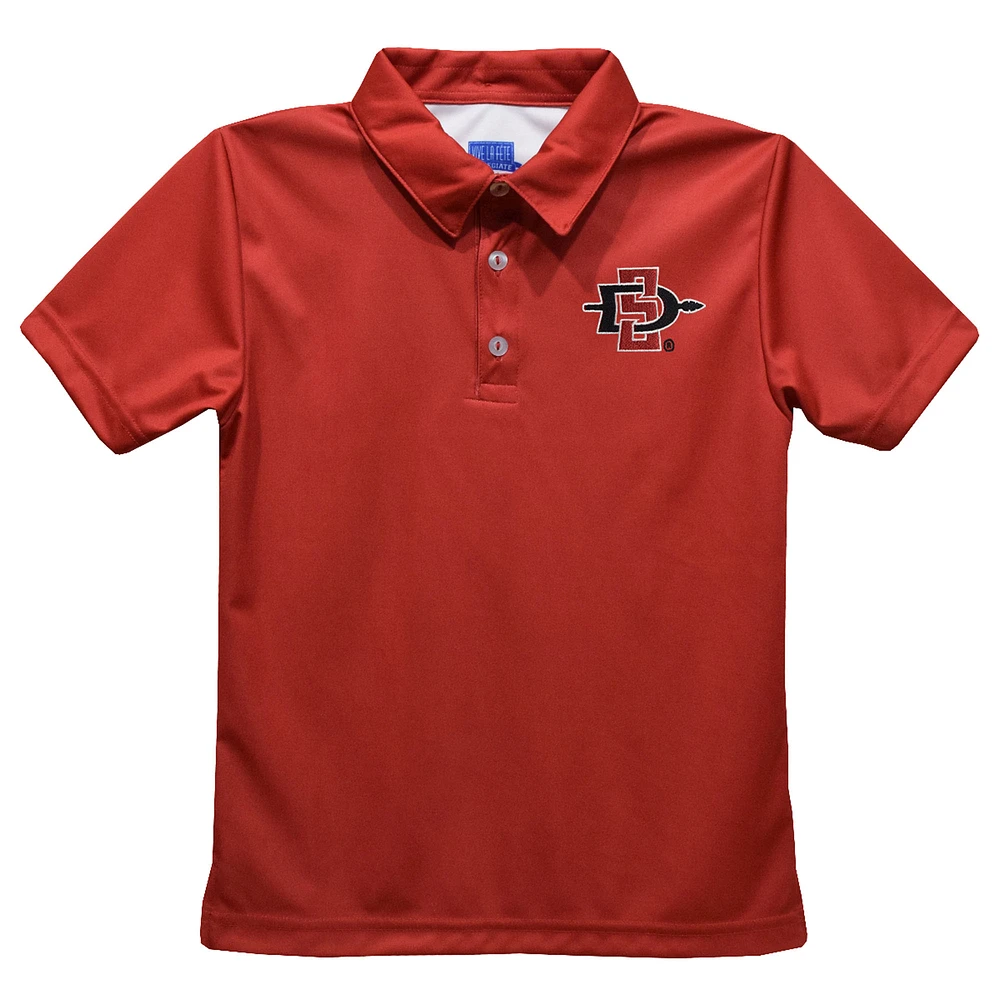 Youth Vive La Fete Red San Diego State Aztecs Solid Polo