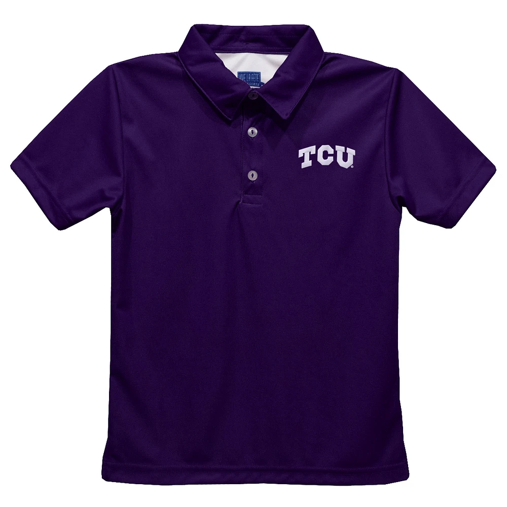 Youth Vive La Fete Purple TCU Horned Frogs Solid Polo
