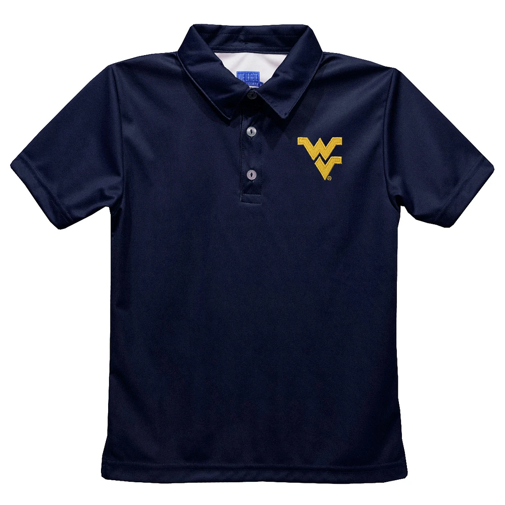 Youth Vive La Fete Navy West Virginia Mountaineers Solid Polo