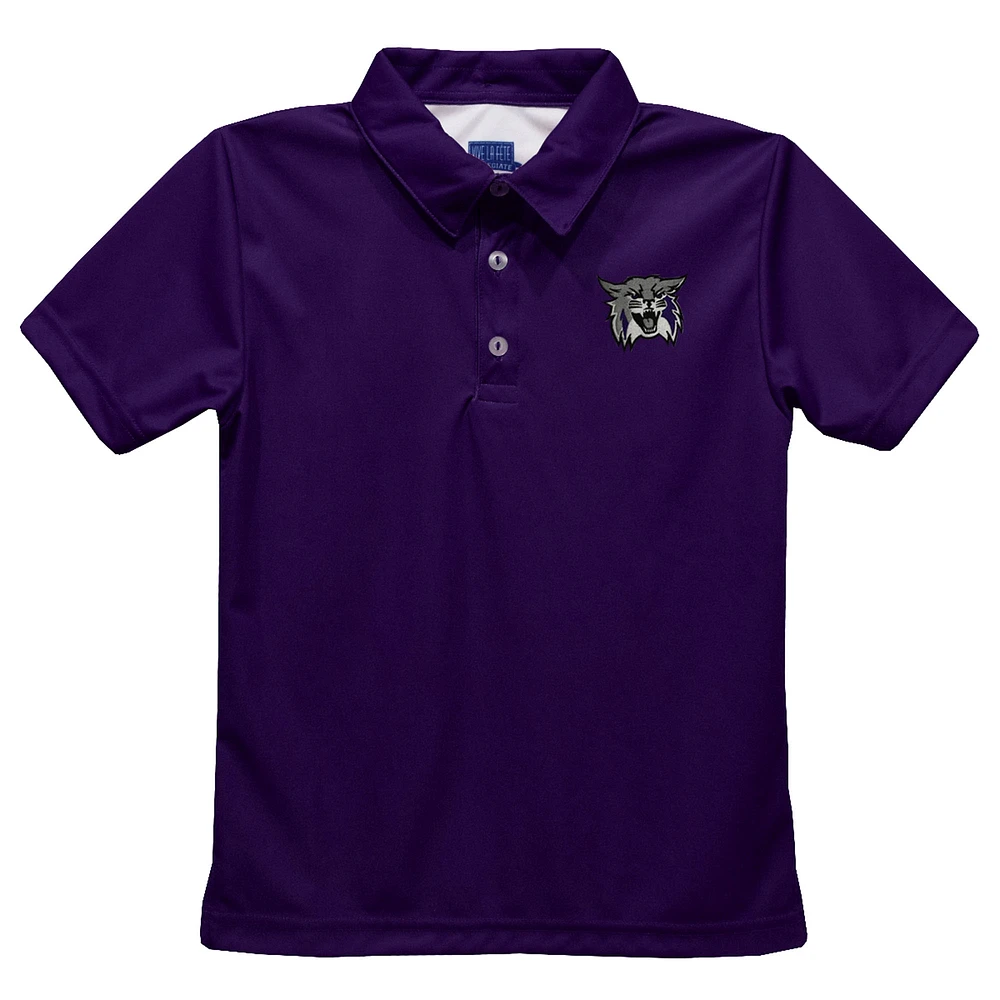 Youth Vive La Fete Purple Weber State Wildcats Solid Polo