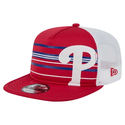 Men's New Era Red Philadelphia Phillies 9FIFTY A-Frame Trucker Snapback Hat