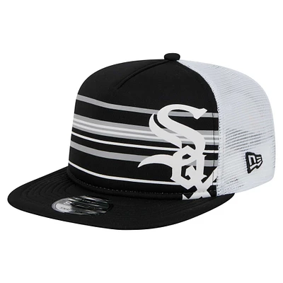 Men's New Era Black Chicago White Sox 9FIFTY A-Frame Trucker Snapback Hat
