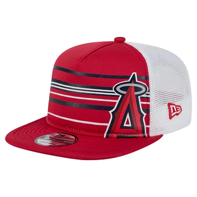 Men's New Era Red Los Angeles Angels 9FIFTY A-Frame Trucker Snapback Hat