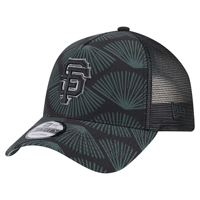 Men's New Era Black San Francisco Giants 9FORTY A-Frame Trucker Adjustable Hat