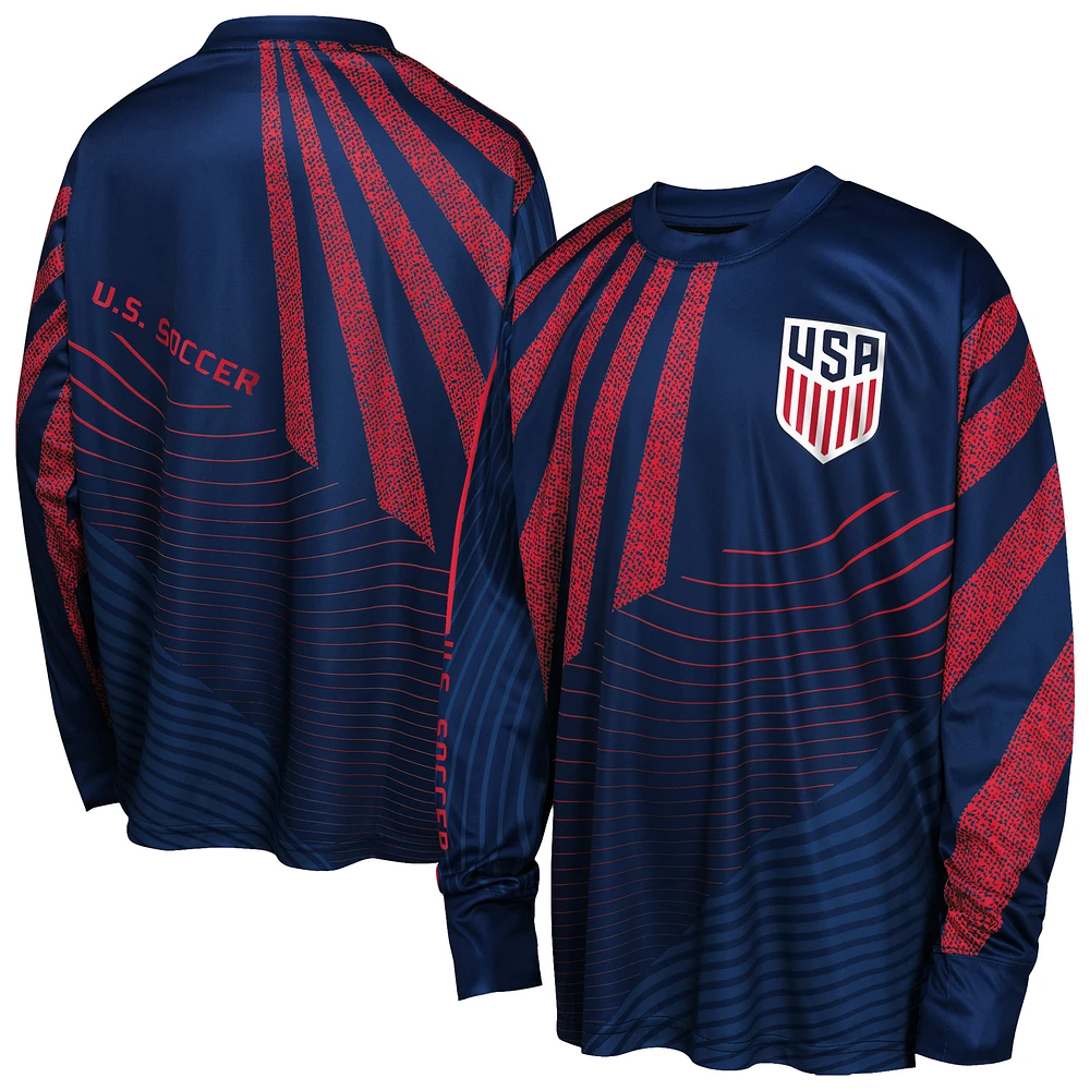 Youth Outerstuff Navy USMNT Nifty Netminder Long Sleeve T-Shirt