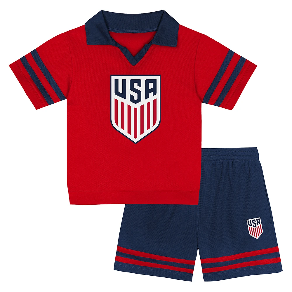 Toddler Red/Navy USMNT Charming Dude Top & Short Set