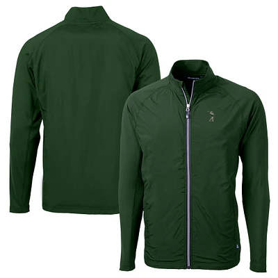 Men's Cutter & Buck Hunter Green South Florida Bulls Adapt Eco Knit Hybrid Recycled Full-Zip Jacket