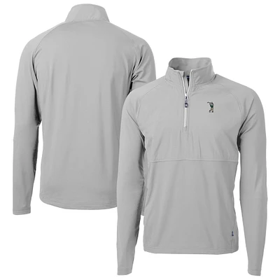 Men's Cutter & Buck Gray South Florida Bulls Adapt Eco Knit Hybrid Recycled Raglan DryTec Quarter-Zip Top