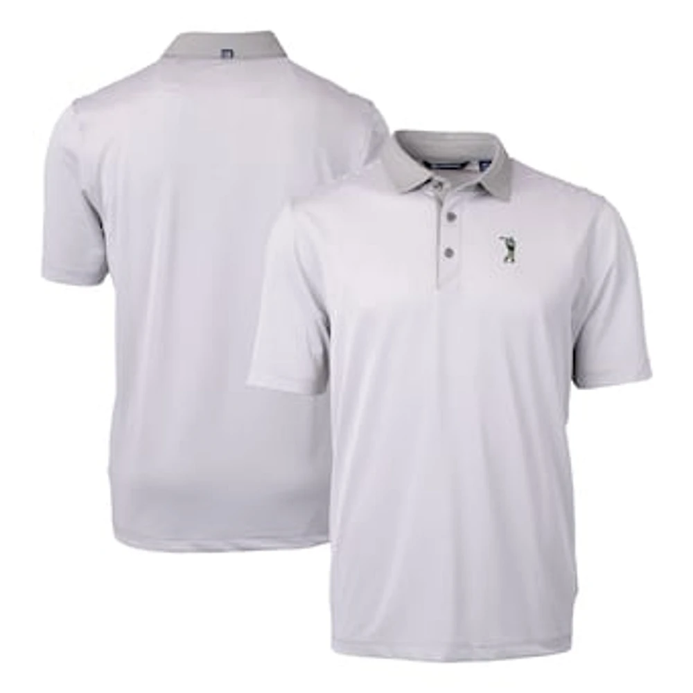 Men's Cutter & Buck Gray South Florida Bulls DryTec Tri-Blend Virtue Eco Pique Micro Stripe Recycled Polo