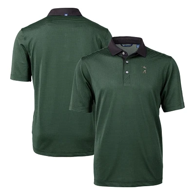Men's Cutter & Buck Hunter Green South Florida Bulls DryTec Tri-Blend Virtue Eco Pique Micro Stripe Recycled Polo