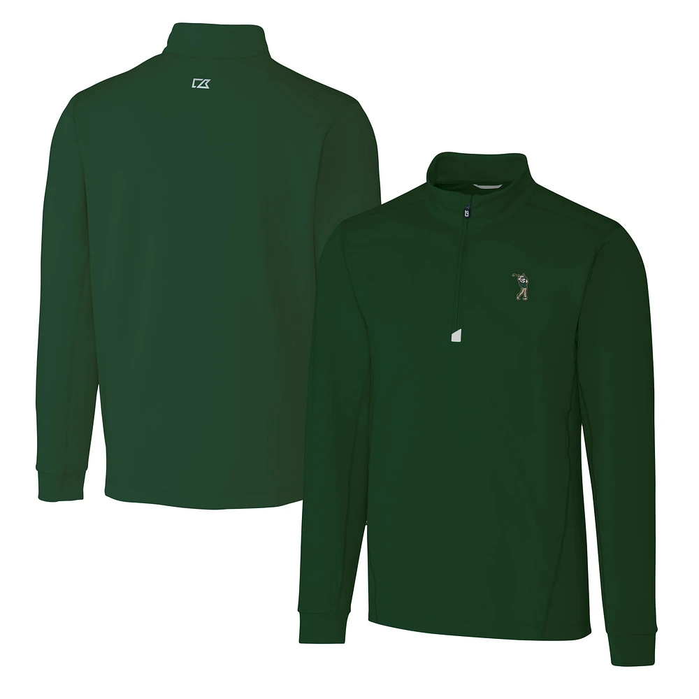 Men's Cutter & Buck Hunter Green South Florida Bulls Traverse Stretch Quarter-Zip DryTec Top