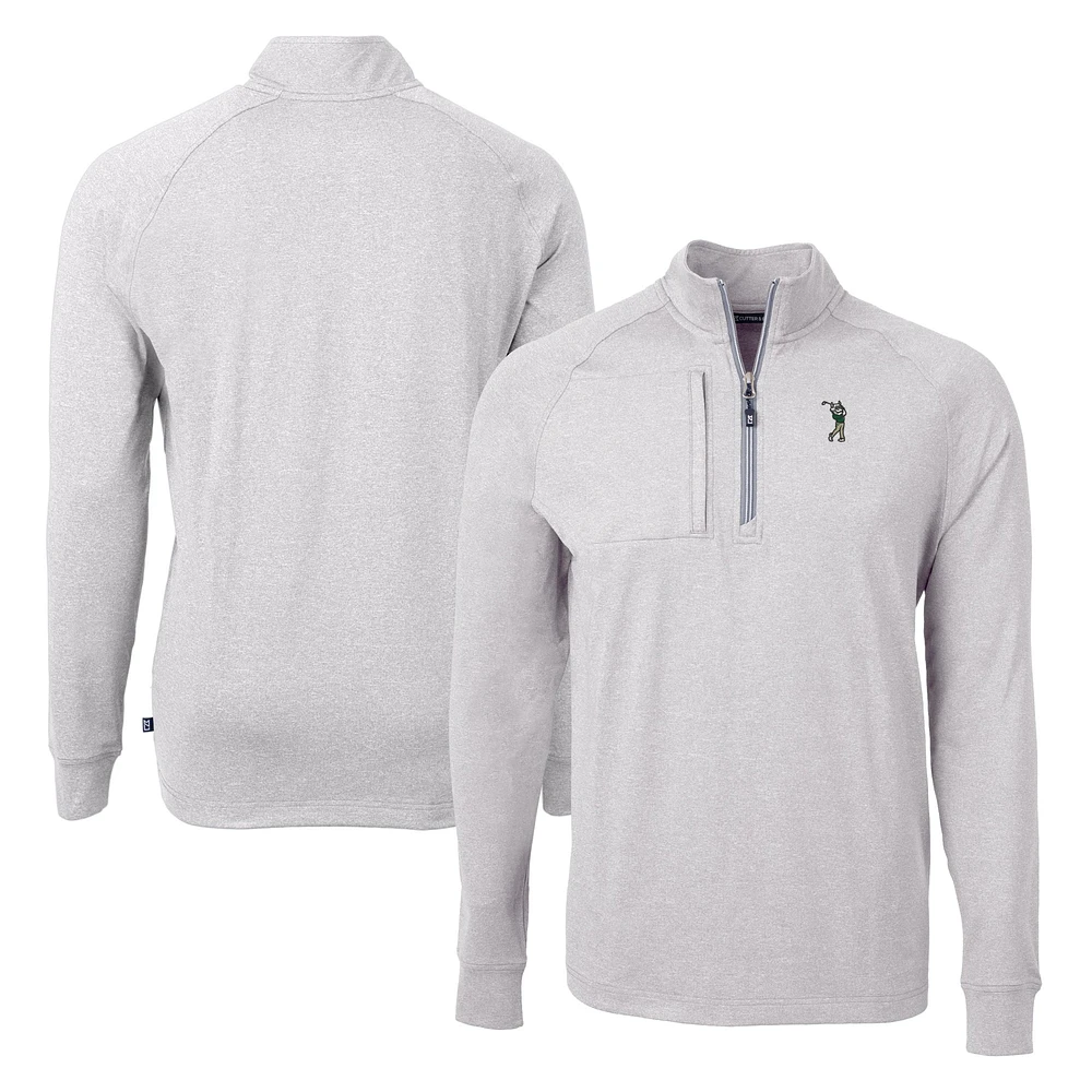Men's Cutter & Buck Heather Gray South Florida Bulls Adapt Eco Knit Recycled Full-Zip Jacket