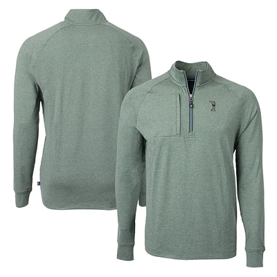 Men's Cutter & Buck Heather Green South Florida Bulls Adapt Eco Knit Recycled Full-Zip Jacket