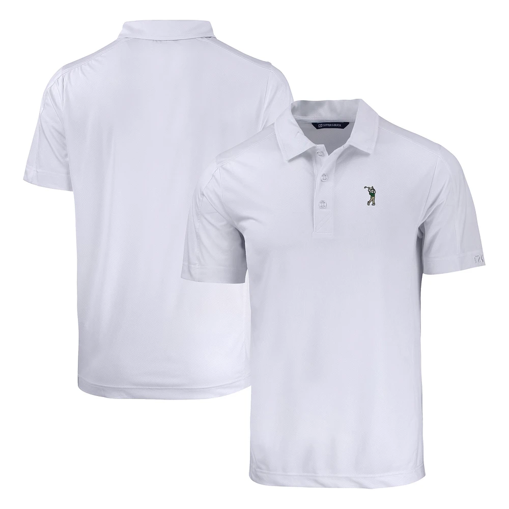Men's Cutter & Buck White South Florida Bulls Prospect Eco Textured Stretch Recycled DryTec Polo