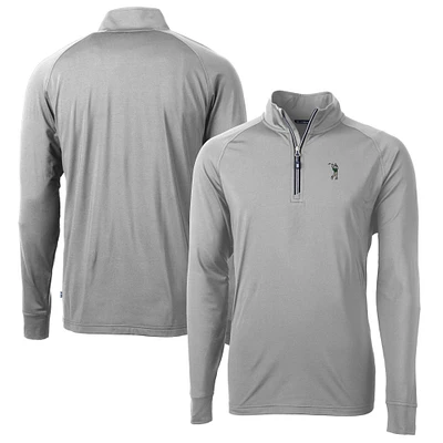 Men's Cutter & Buck Gray South Florida Bulls Adapt Eco Knit Stretch Recycled Quarter-Zip Top