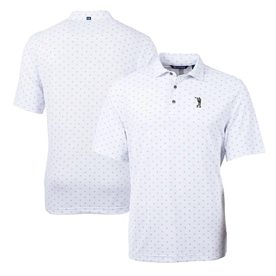 Men's Cutter & Buck White South Florida Bulls DryTec Virtue Eco Pique Tile Print Recycled Polo