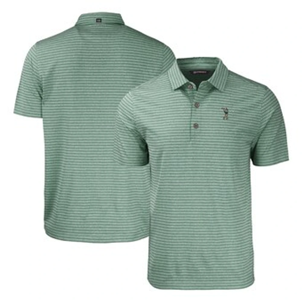 Men's Cutter & Buck Heather Green South Florida Bulls Forge Eco Stripe Stretch Recycled Polo