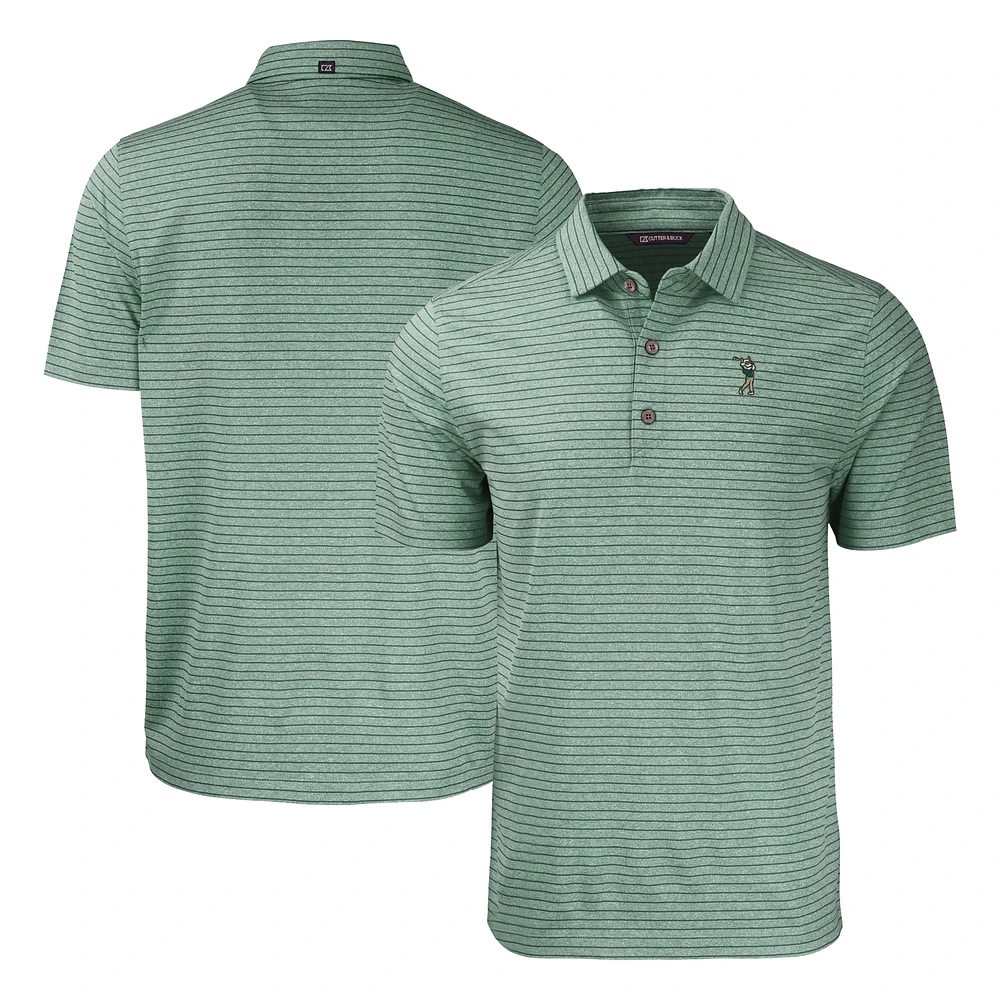 Men's Cutter & Buck Heather Green South Florida Bulls Forge Eco Stripe Stretch Recycled Polo