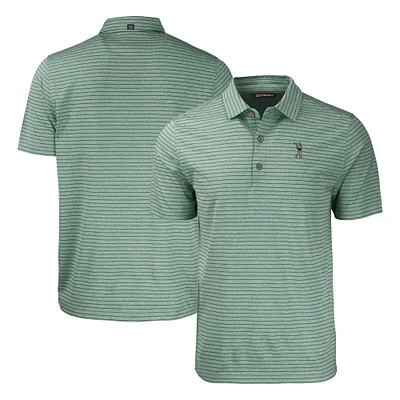 Men's Cutter & Buck Heather Green South Florida Bulls Forge Eco Stripe Stretch Recycled Polo