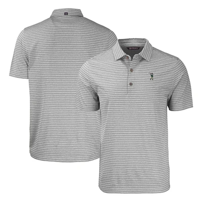 Men's Cutter & Buck Heather Gray South Florida Bulls Forge Eco Stripe Stretch Recycled Polo