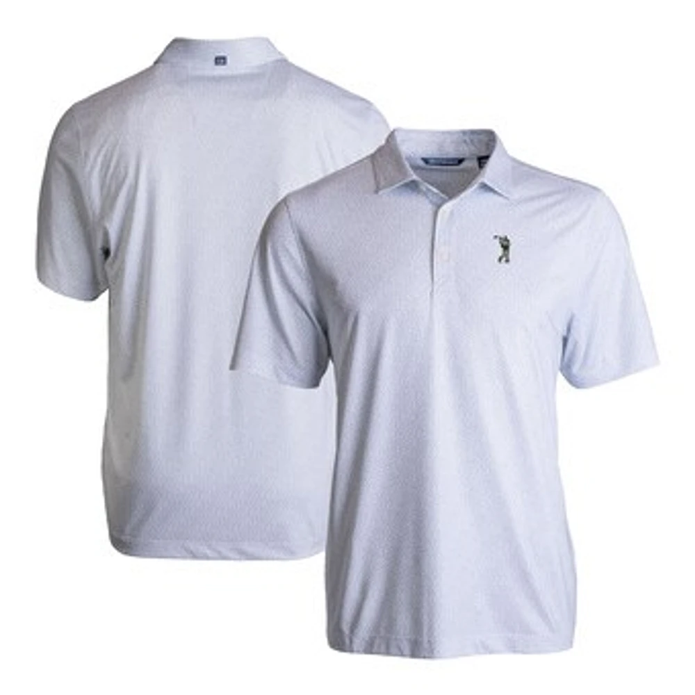 Men's Cutter & Buck White South Florida Bulls Pike Eco Pebble Print Stretch Recycled Polo