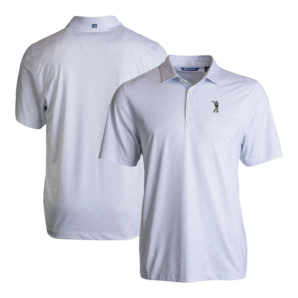 Men's Cutter & Buck White South Florida Bulls Pike Eco Pebble Print Stretch Recycled Polo
