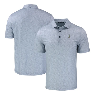 Men's Cutter & Buck Gray South Florida Bulls Pike Eco Pebble Print Stretch Recycled Polo