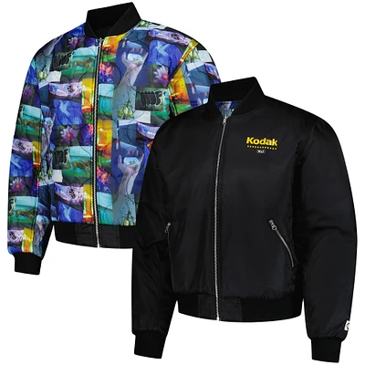 Men's Huf Worldwide Black Kodak Reversible Collage Full-Zip Jacket