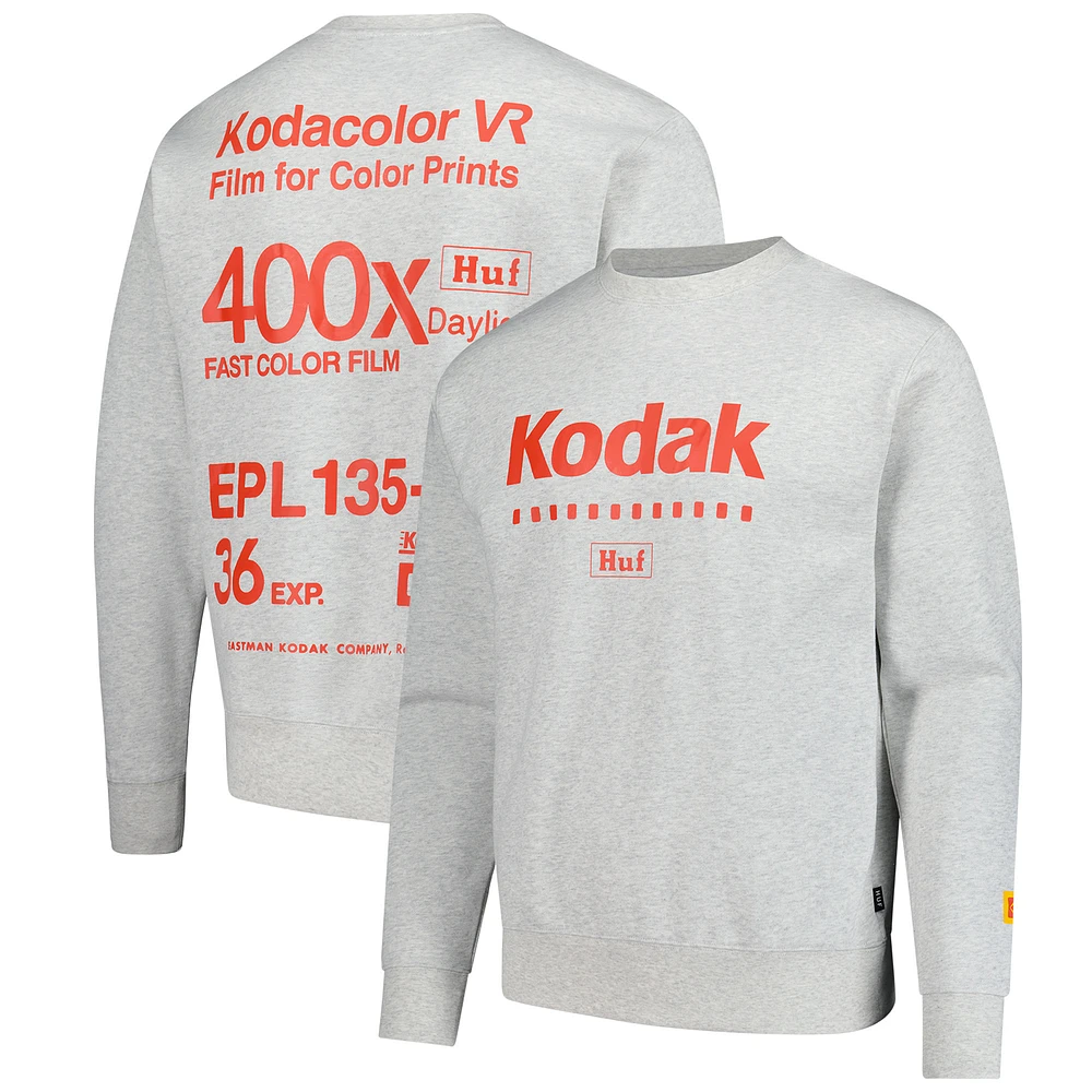 Men's Huf Worldwide Ash Kodak Golden Hour Pullover Sweatshirt