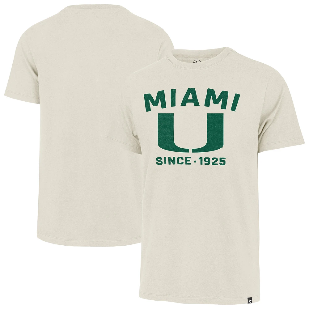 Men's '47 Cream Miami Hurricanes Duster Franklin T-Shirt