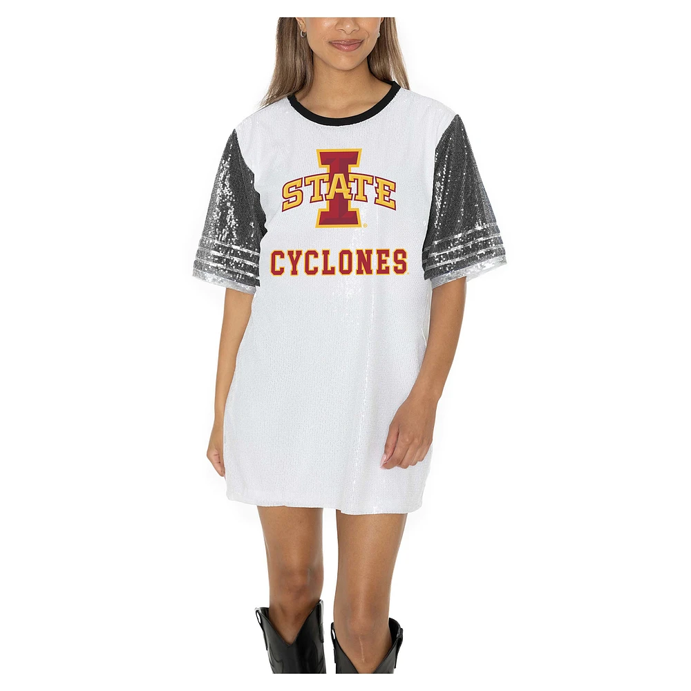 Women's Gameday Couture White Iowa State Cyclones Full Sequin Jersey Dress