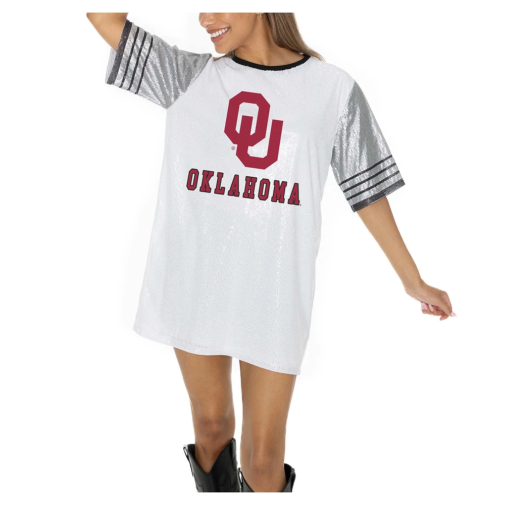 Women's Gameday Couture White Oklahoma Sooners Full Sequin Jersey Dress