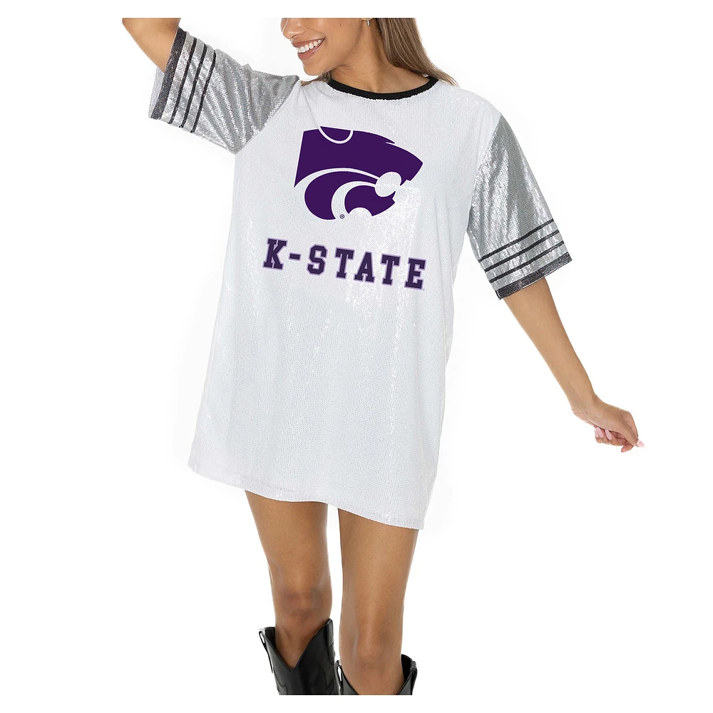 Women's Gameday Couture White Kansas State Wildcats Full Sequin Jersey Dress