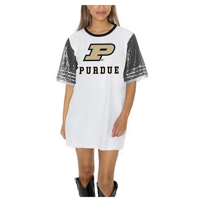 Women's Gameday Couture White Purdue Boilermakers Full Sequin Jersey Dress