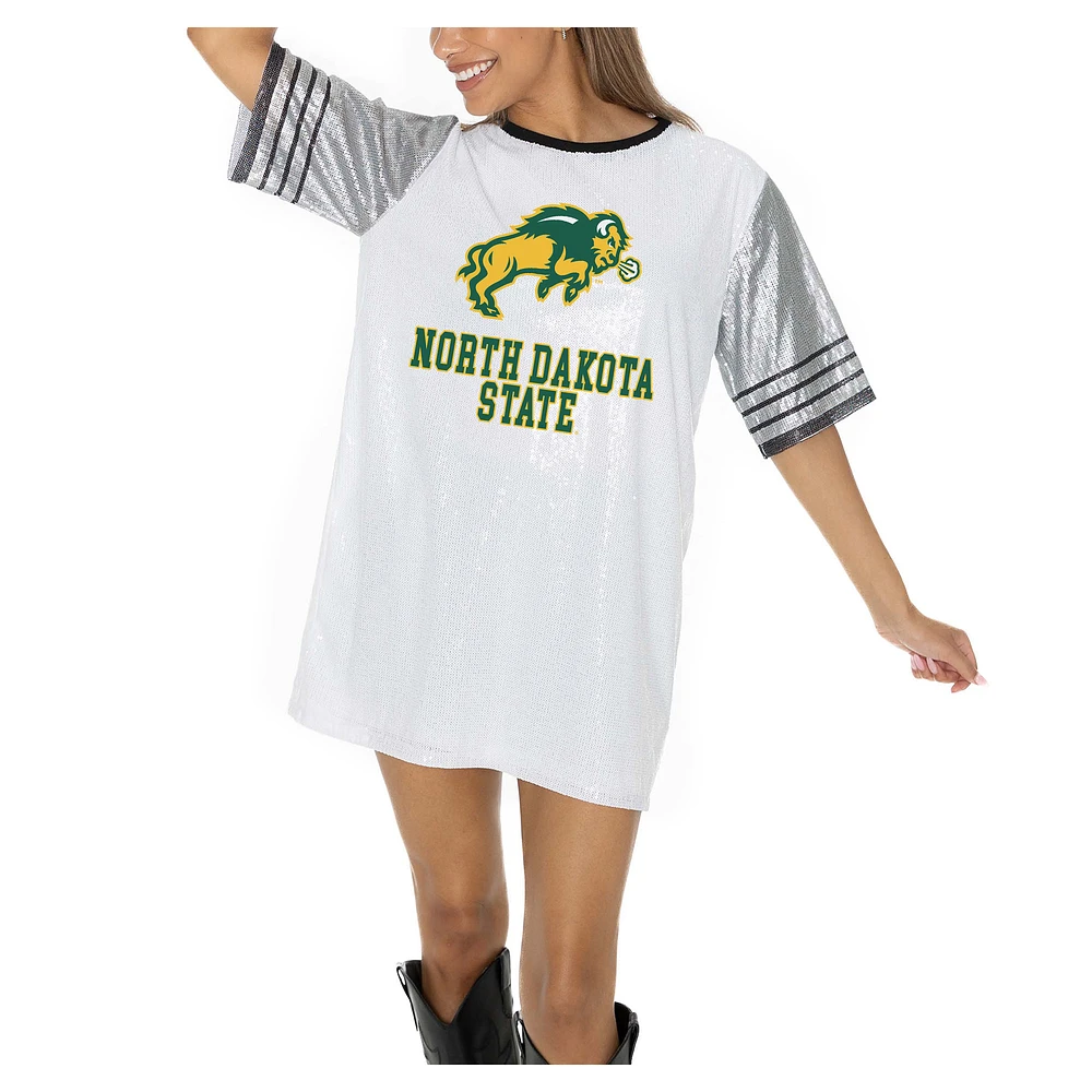 Women's Gameday Couture White NDSU Bison Full Sequin Jersey Dress