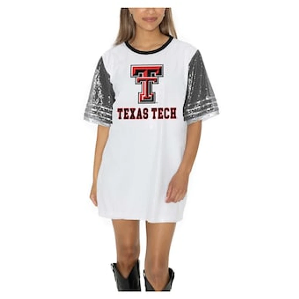 Women's Gameday Couture White Texas Tech Red Raiders Full Sequin Jersey Dress