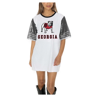 Women's Gameday Couture White Georgia Bulldogs Full Sequin Jersey Dress