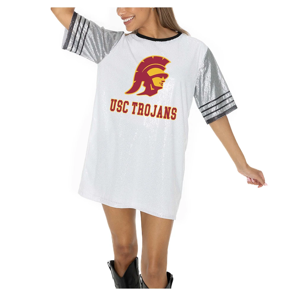 Women's Gameday Couture White USC Trojans Full Sequin Jersey Dress