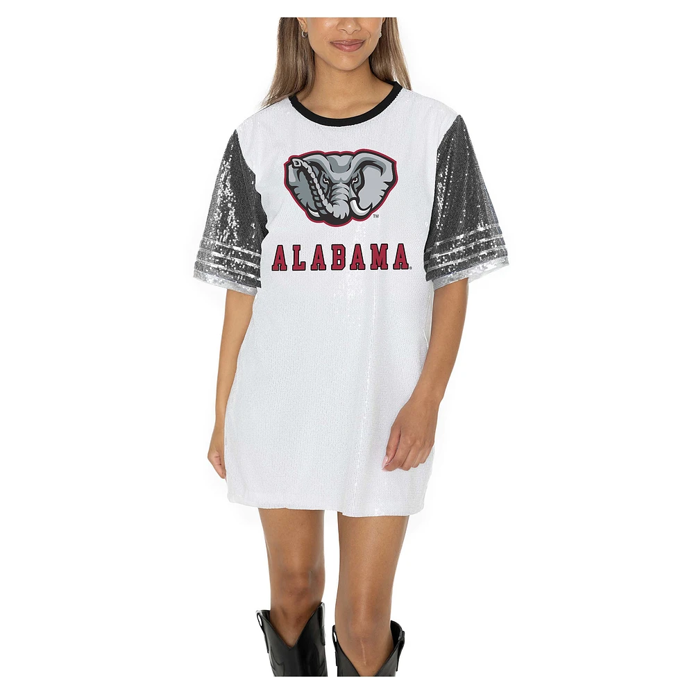 Women's Gameday Couture White Alabama Crimson Tide Full Sequin Jersey Dress