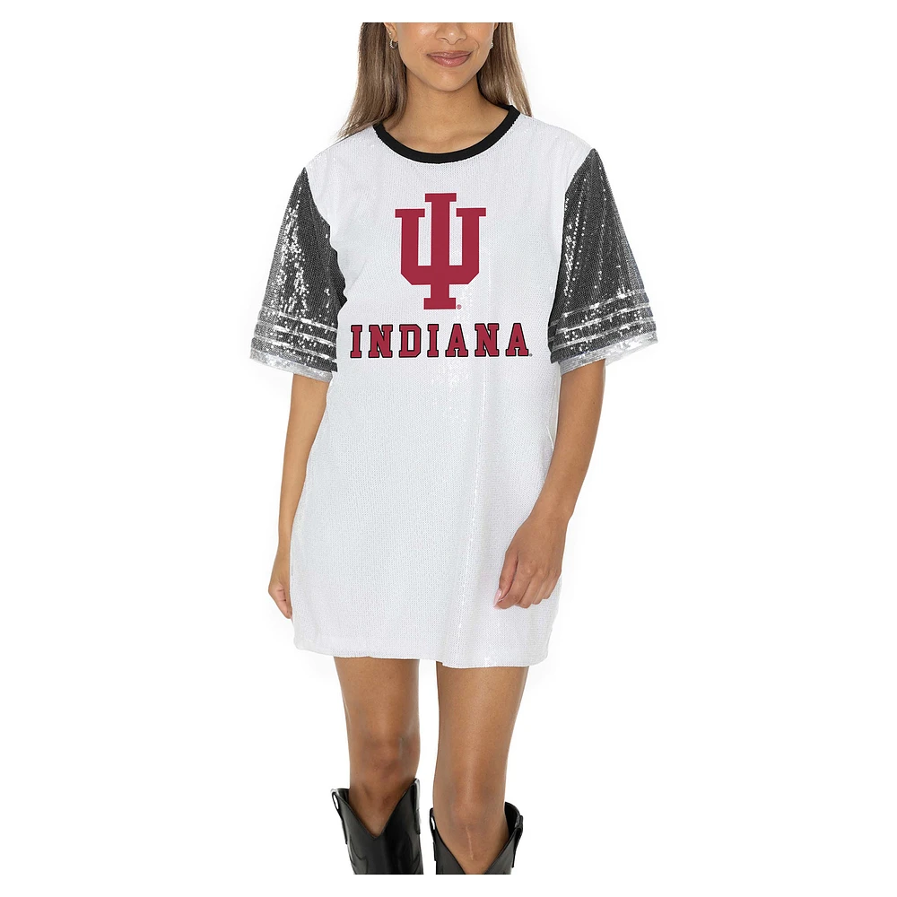 Women's Gameday Couture White Indiana Hoosiers Full Sequin Jersey Dress