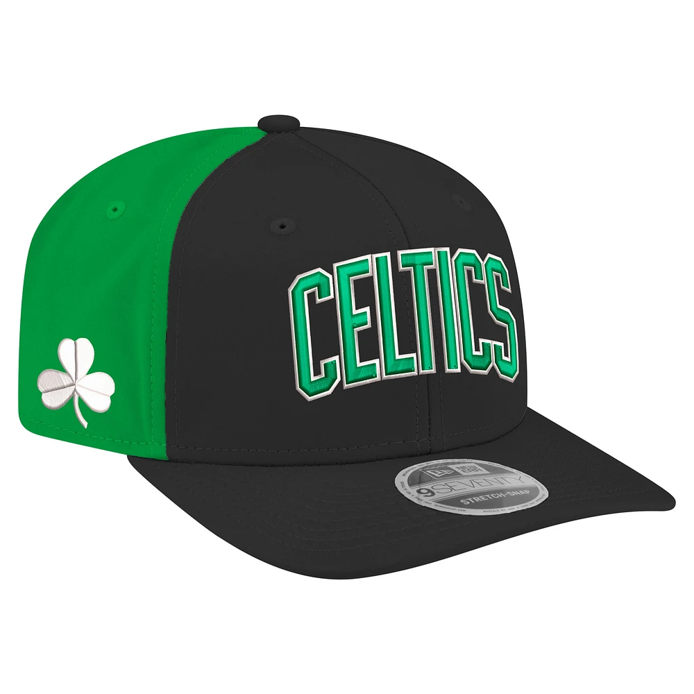 Men's New Era Black Boston Celtics Statement Edition Jersey Hook 9SEVENTY Stretch-Snap Hat