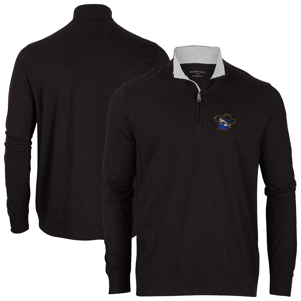 Men's Black Quad City River Bandits Alumni Quarter-Zip Pullover Top