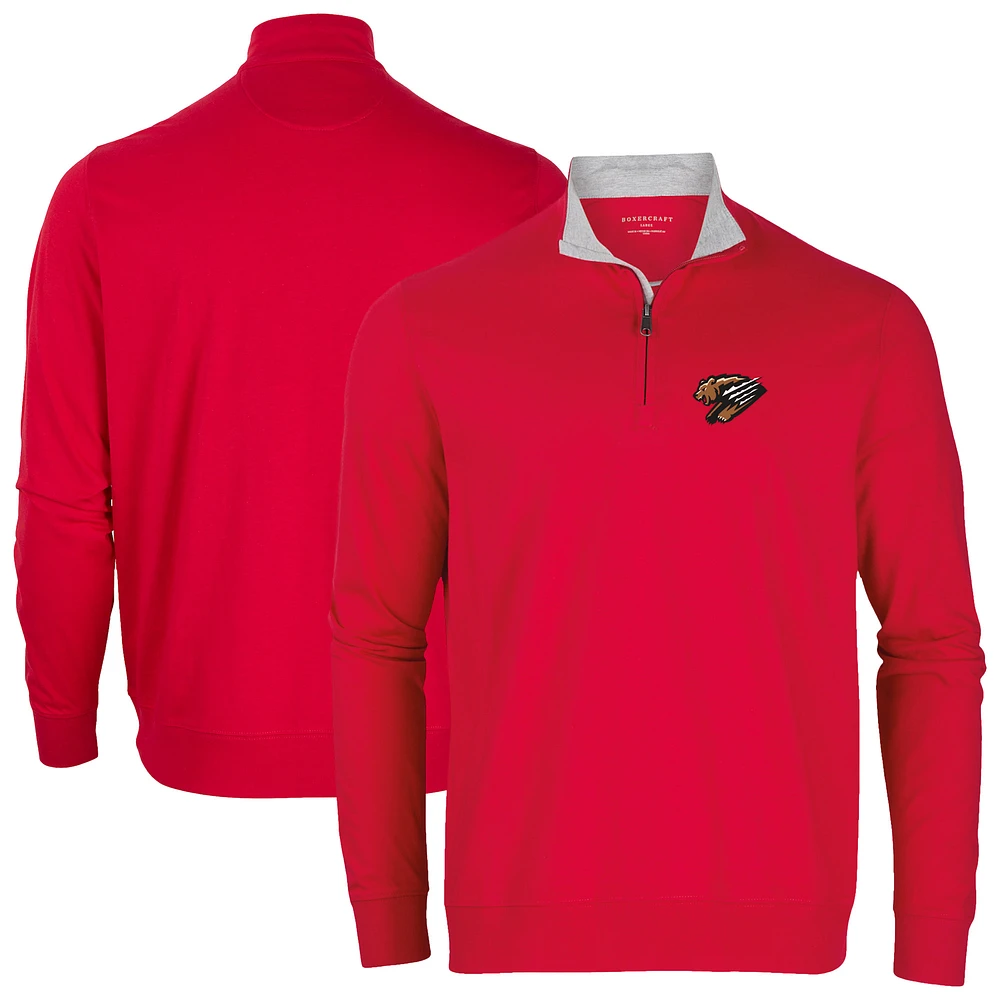 Men's Red Fresno Grizzlies Alumni Quarter-Zip Pullover Top