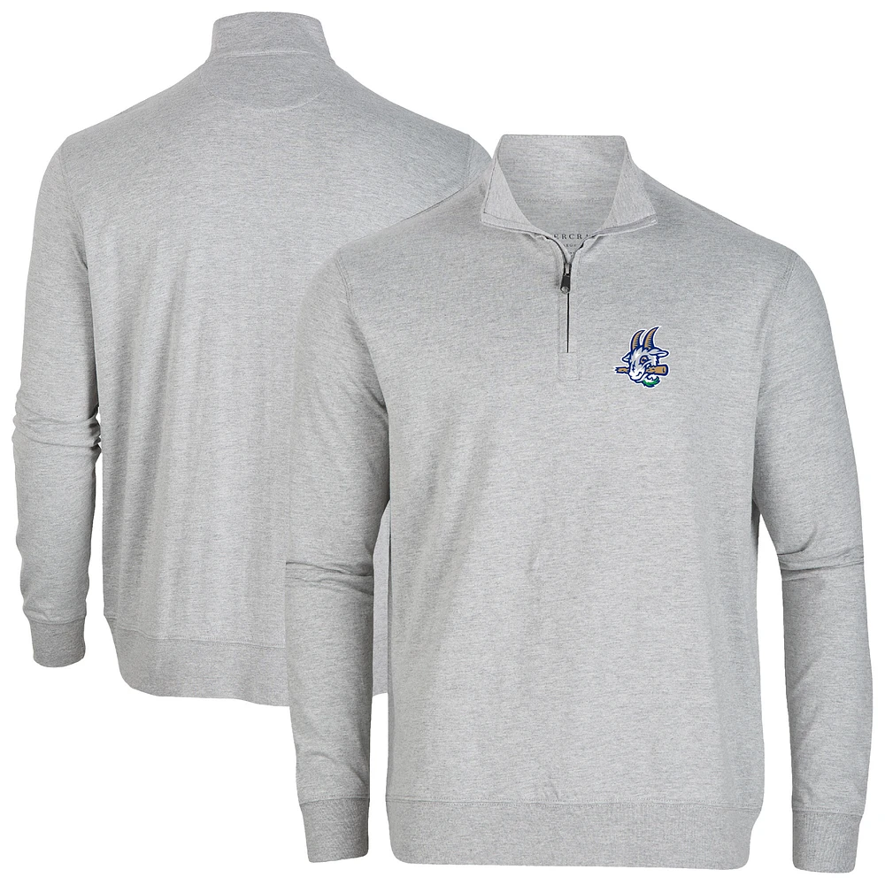 Men's Heather Gray Hartford Yard Goats Alumni Quarter-Zip Pullover Top