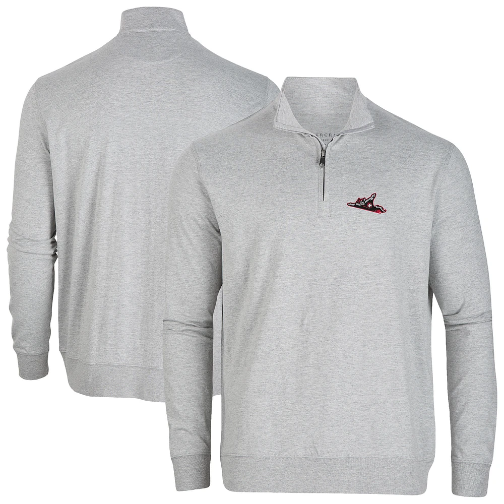 Men's Heather Gray Richmond Flying Squirrels Alumni Quarter-Zip Pullover Top