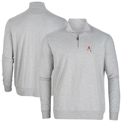 Men's Heather Gray Albuquerque Isotopes Alumni Quarter-Zip Pullover Top