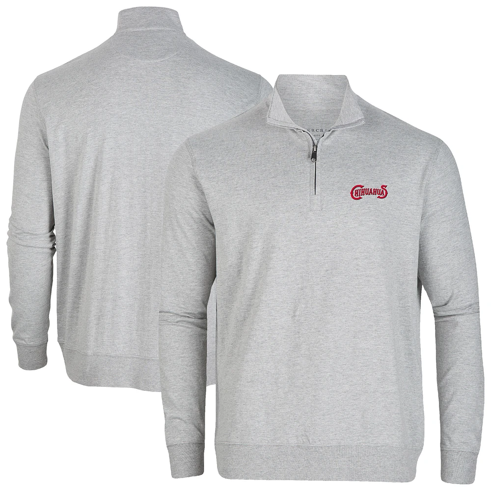 Men's Heather Gray El Paso Chihuahuas Alumni Quarter-Zip Pullover Top