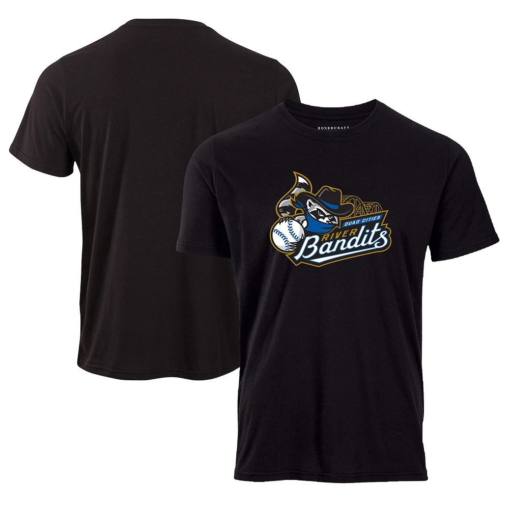 Men's Black Quad City River Bandits Essential T-Shirt