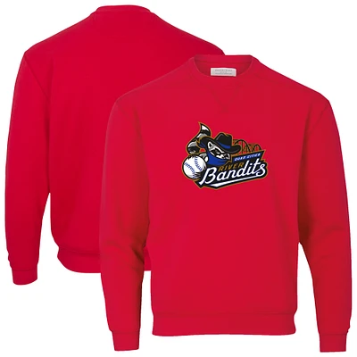 Men's Red Quad Cities River Bandits Essential Fleece Crewneck Pullover Sweatshirt